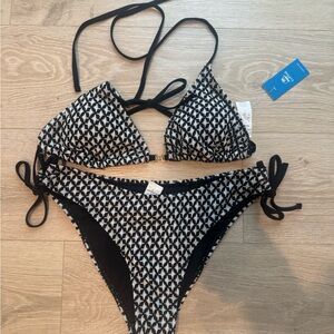 Black and White Bikini Set